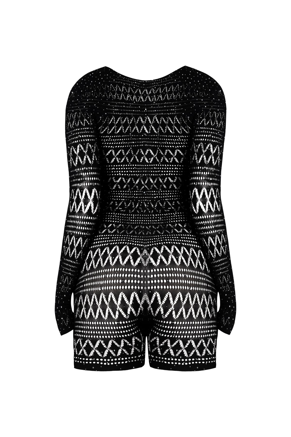 Magic Silk Seamless Long Sleeve Romper Black One Size