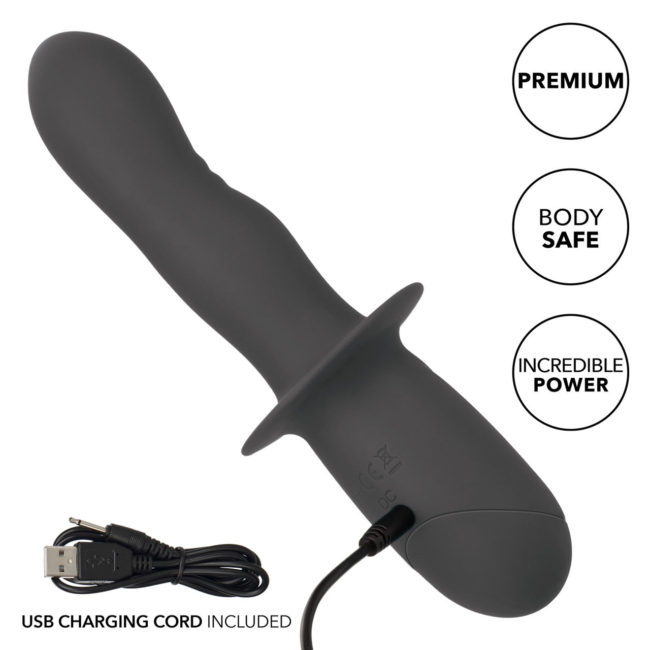 Calexotics Ramrod Rocking Dual Motor 12 Function Vibrator Gray