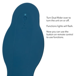 Dual Rider Rechargeable Silicone Remote Control Bump & Grind Massager Blue