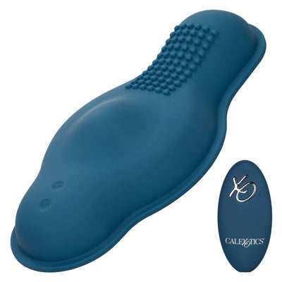 Dual Rider Rechargeable Silicone Remote Control Bump & Grind Massager Blue