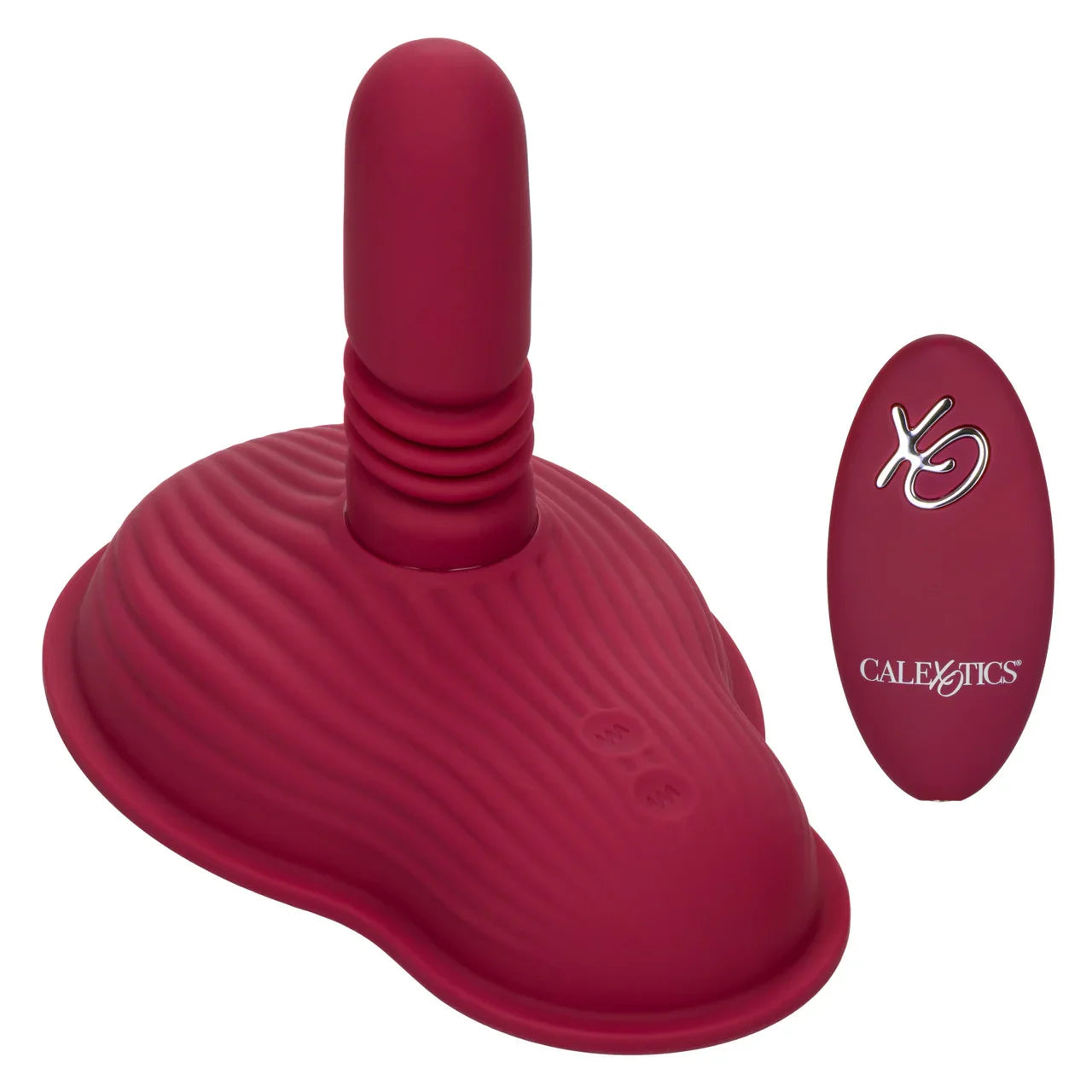 Dual Rider Rechargeable Silicone Remote Control Thrust & Grind Massager Red
