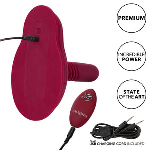 Dual Rider Rechargeable Silicone Remote Control Thrust & Grind Massager Red