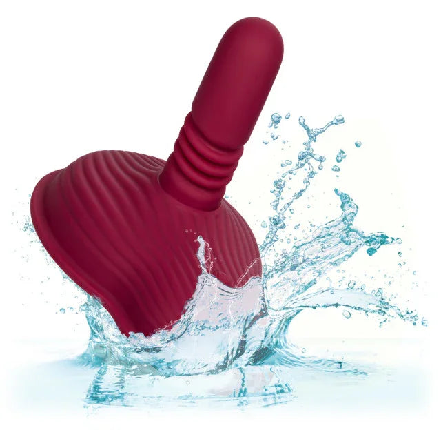 Dual Rider Rechargeable Silicone Remote Control Thrust & Grind Massager Red