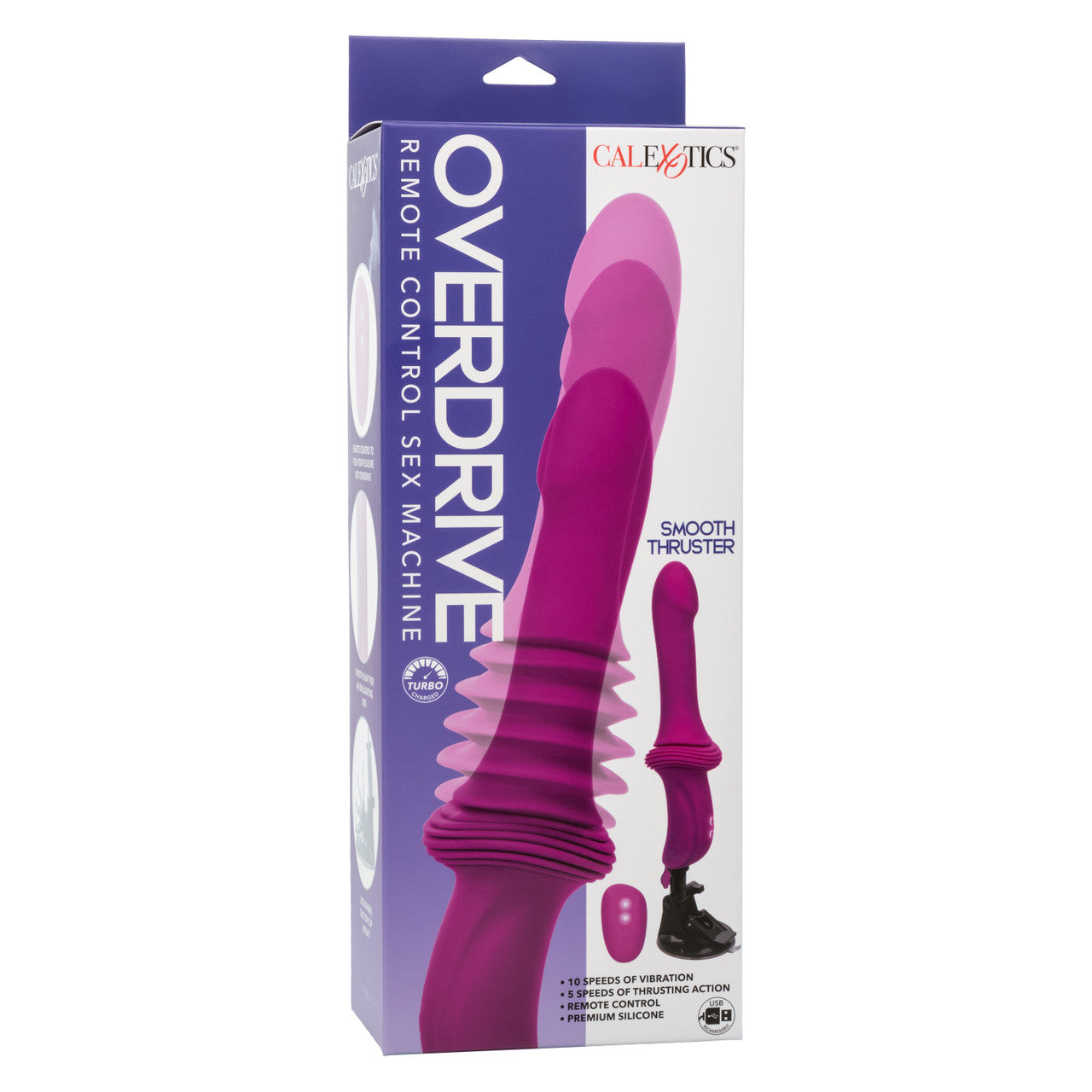 Overdrive Remote Control Rechargeable Silicone 10 Speed 5 Function Sex Machine Ridge Thruster