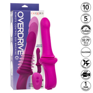 Overdrive Remote Control Rechargeable Silicone 10 Speed 5 Function Sex Machine Ridge Thruster