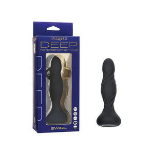 Deep Swirl Rechargeable Silicone Reverberating Anal Probe Black