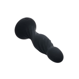 Deep Swirl Rechargeable Silicone Reverberating Anal Probe Black
