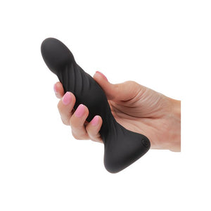 Deep Swirl Rechargeable Silicone Reverberating Anal Probe Black