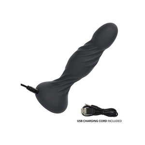 Deep Swirl Rechargeable Silicone Reverberating Anal Probe Black