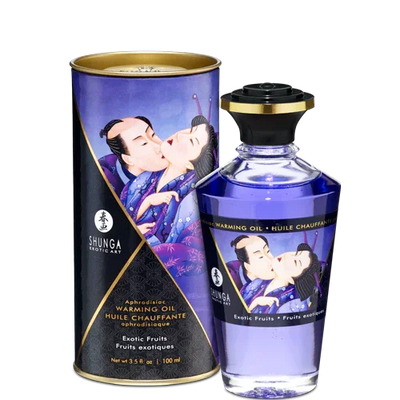 Shunga Warming Massage Oil Exotic Fruits 3.5 Oz