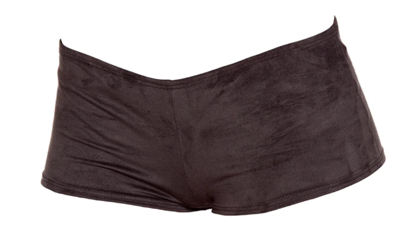 Roma Costume Women's Suede Boy Shorts Black