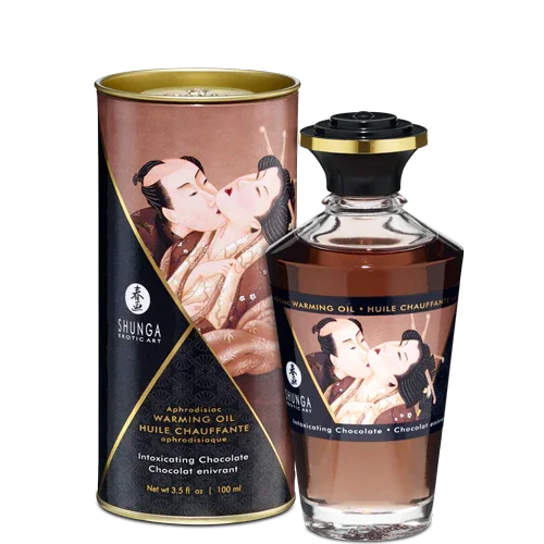 Shunga Warming Massage Oil Intoxicating Chocolate 3.5 Oz