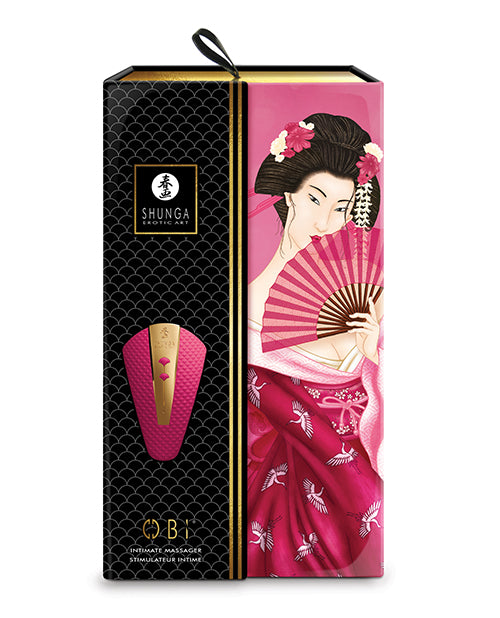 Shunga Obi Intimate Massager Palm Size Clitoral Vibrator Raspberry