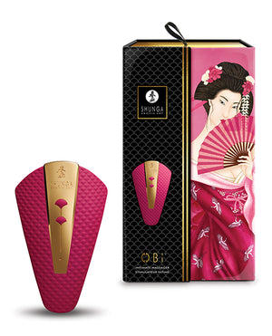 Shunga Obi Intimate Massager Palm Size Clitoral Vibrator Raspberry