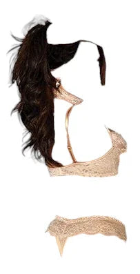 Shirley of Hollywood Absolutely Beautiful Stretch Lace Collard Bra & Panty Nude