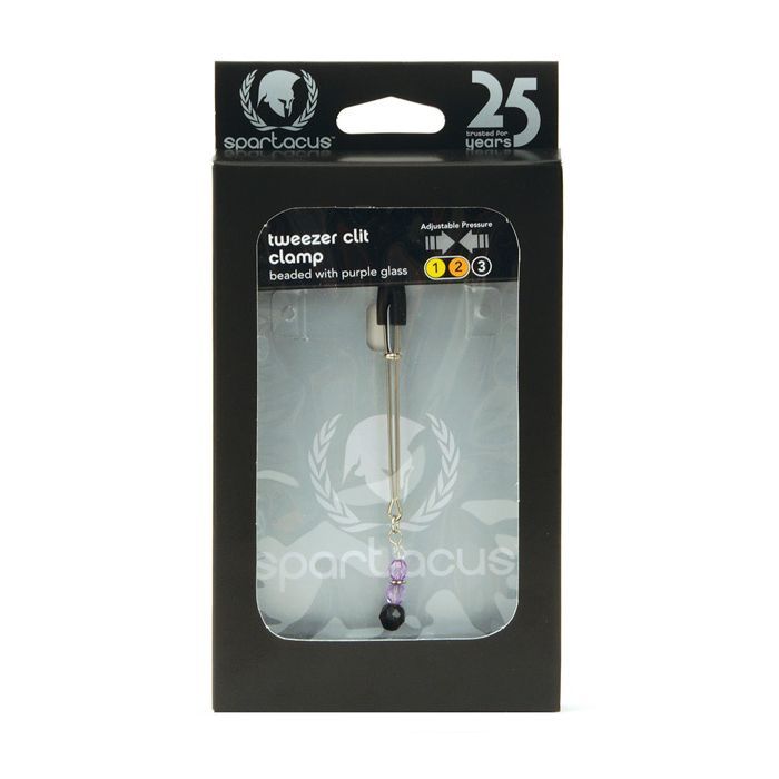 Spartacus Beaded Tweezer Style Clit Clamp Purple