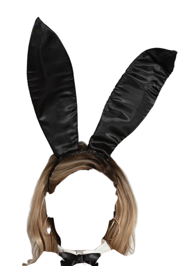 Seven Til Midnight Oversized Satin Bunny Ears Costume Accessory Black O/S