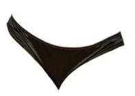 Seven Til Midnight Holiday Stretch Satin Panty w/Rhinestone Chain Back Black