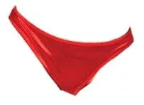 Seven Til Midnight Holiday Stretch Satin Panty w/Rhinestone Chain Back Red
