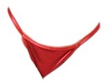 Seven Til Midnight Holiday Stretch Satin Thong w/Rhinestone Chain Back Red