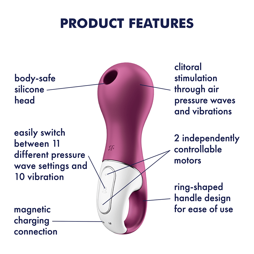 Satisfyer Lucky Libra Silicone Rechargeable Clitoral Stimulator Purple with Air Pulse Technology
