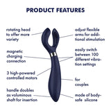 Satisfyer Endless Fun Silicone 100 Combination Multifunctional Couples Vibrator Waterproof