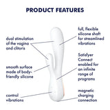 Satisfyer Mono Flex Rechargeable Silicone 50 Vibration Combo App Enabled Rabbit Vibrator