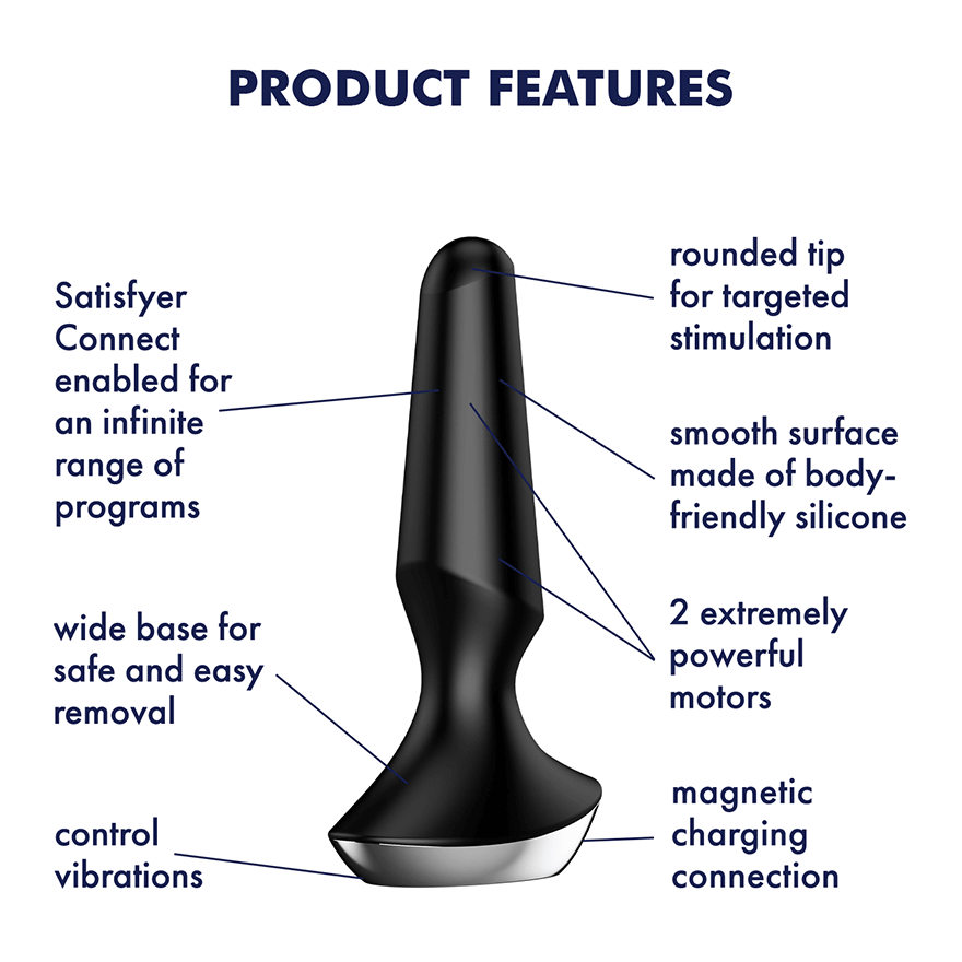 Satisfyer Plug-ilicious 2 Silicone Tapered App Enabled Vibrating Anal Plug