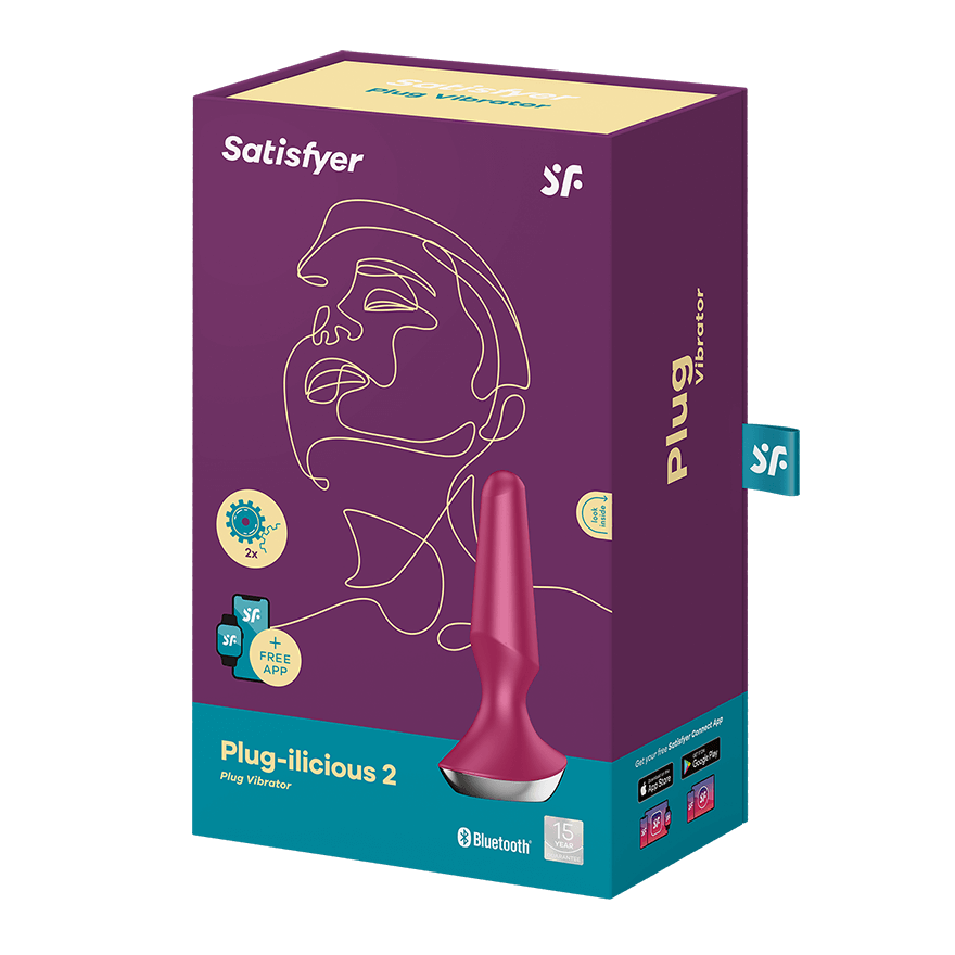 Satisfyer Plug-ilicious 2 Silicone Tapered App Enabled Vibrating Anal Plug