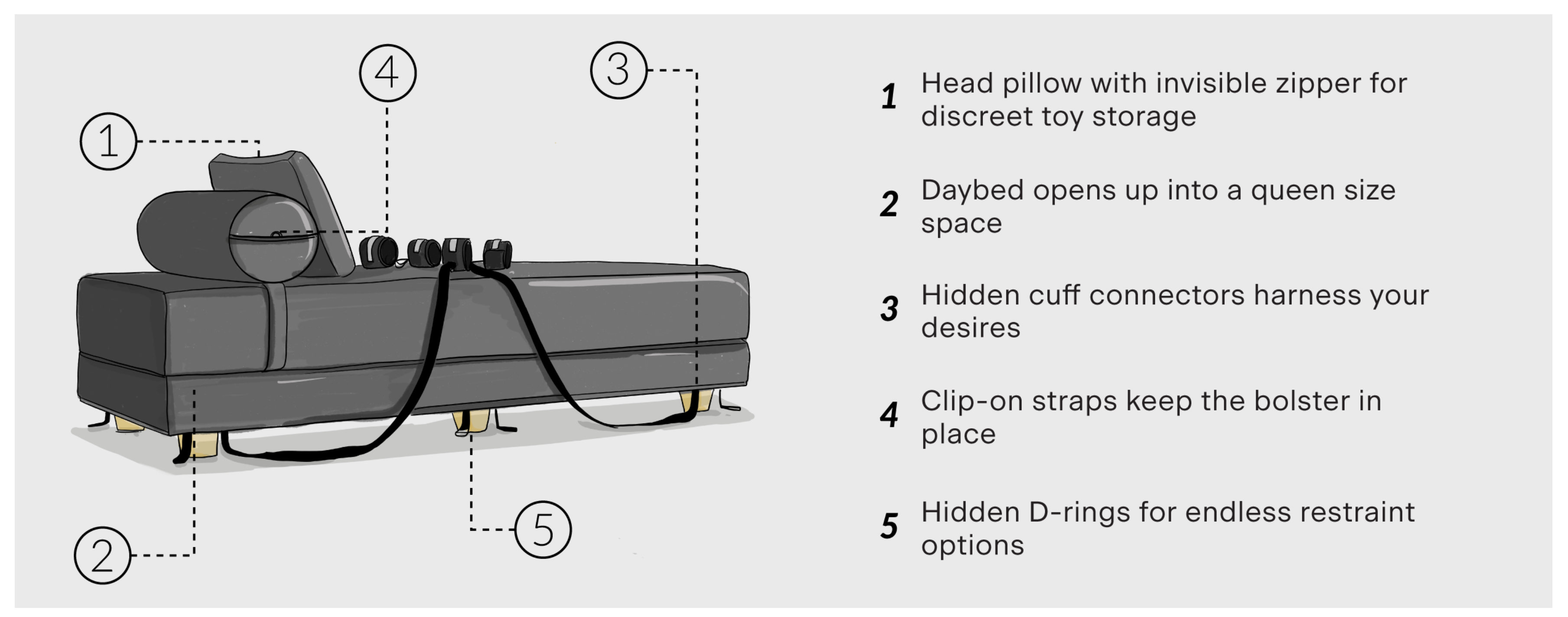 Liberator Divan Black Label Daybed with Microfiber Cuffs