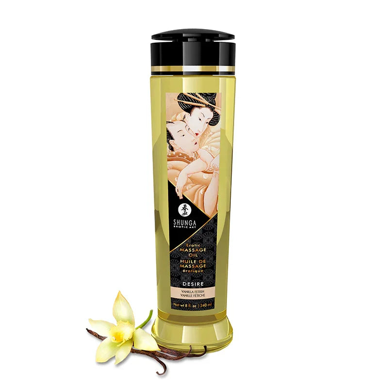 Shunga Erotic Massage Oil Desire Vanilla Fetish 8 Oz