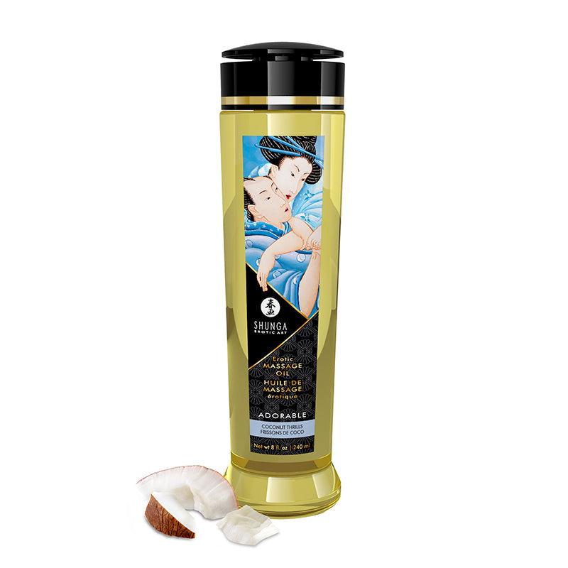Shunga Erotic Massage Oil Libido Coconut Thrills 8 Oz