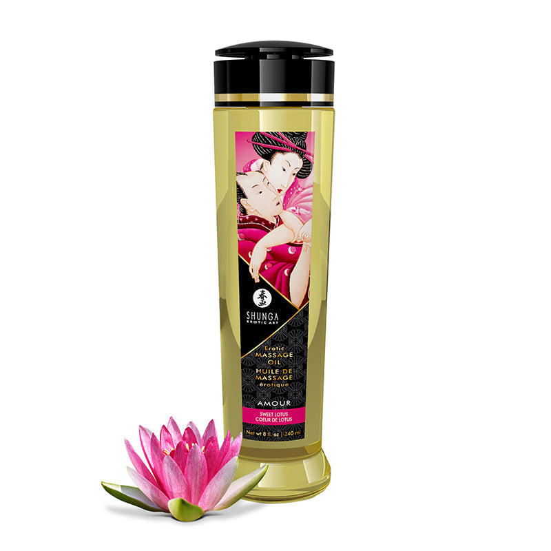 Shunga Erotic Massage Oil Sweet Lotus Amour 8 Oz