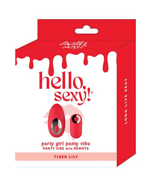 Hello Sexy! Party Girl 10 Mode Panty Vibe with Remote Control Tiger Lily Red