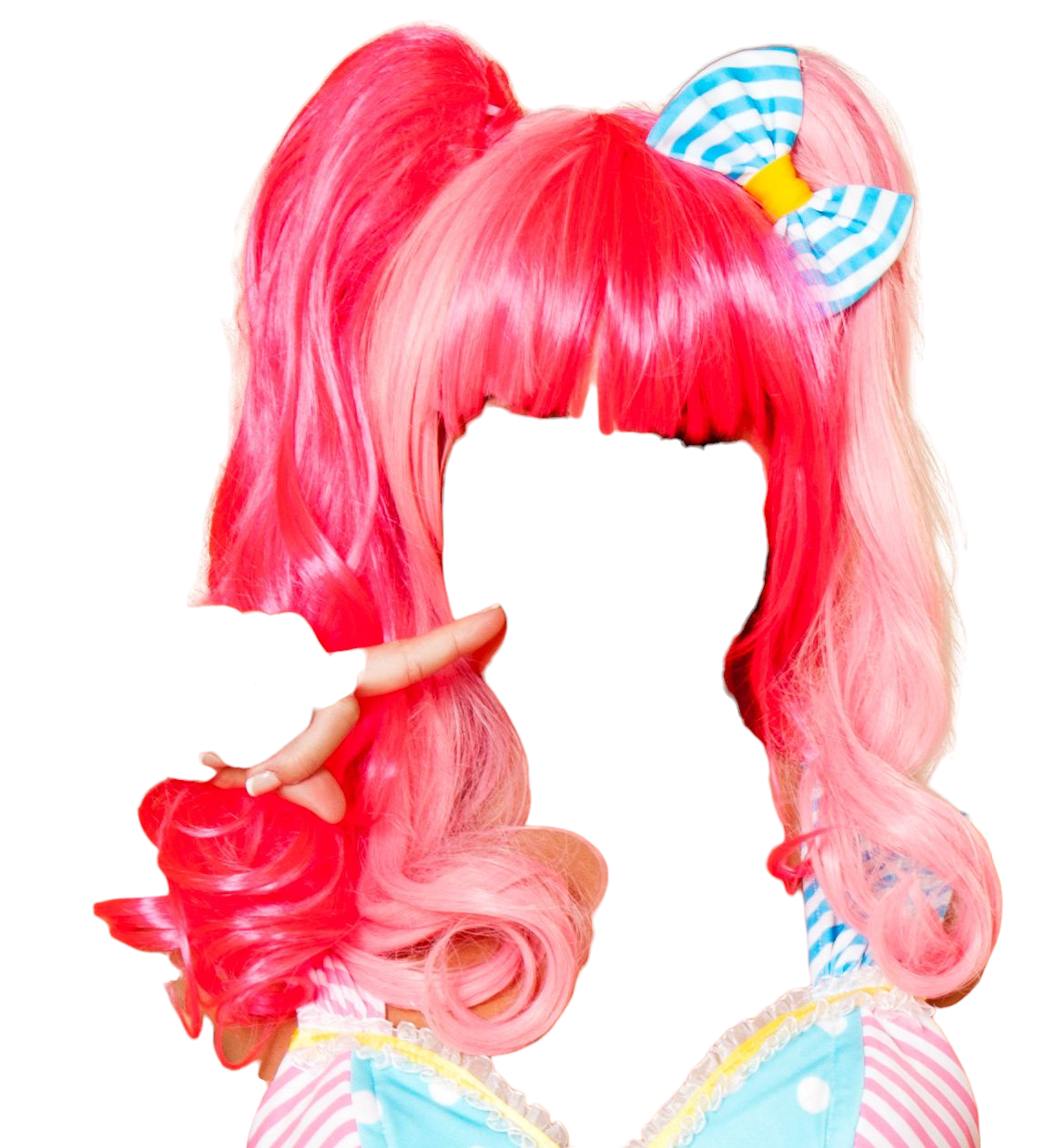 Roma Costume Wig Only Costume Accessory Pink One Size