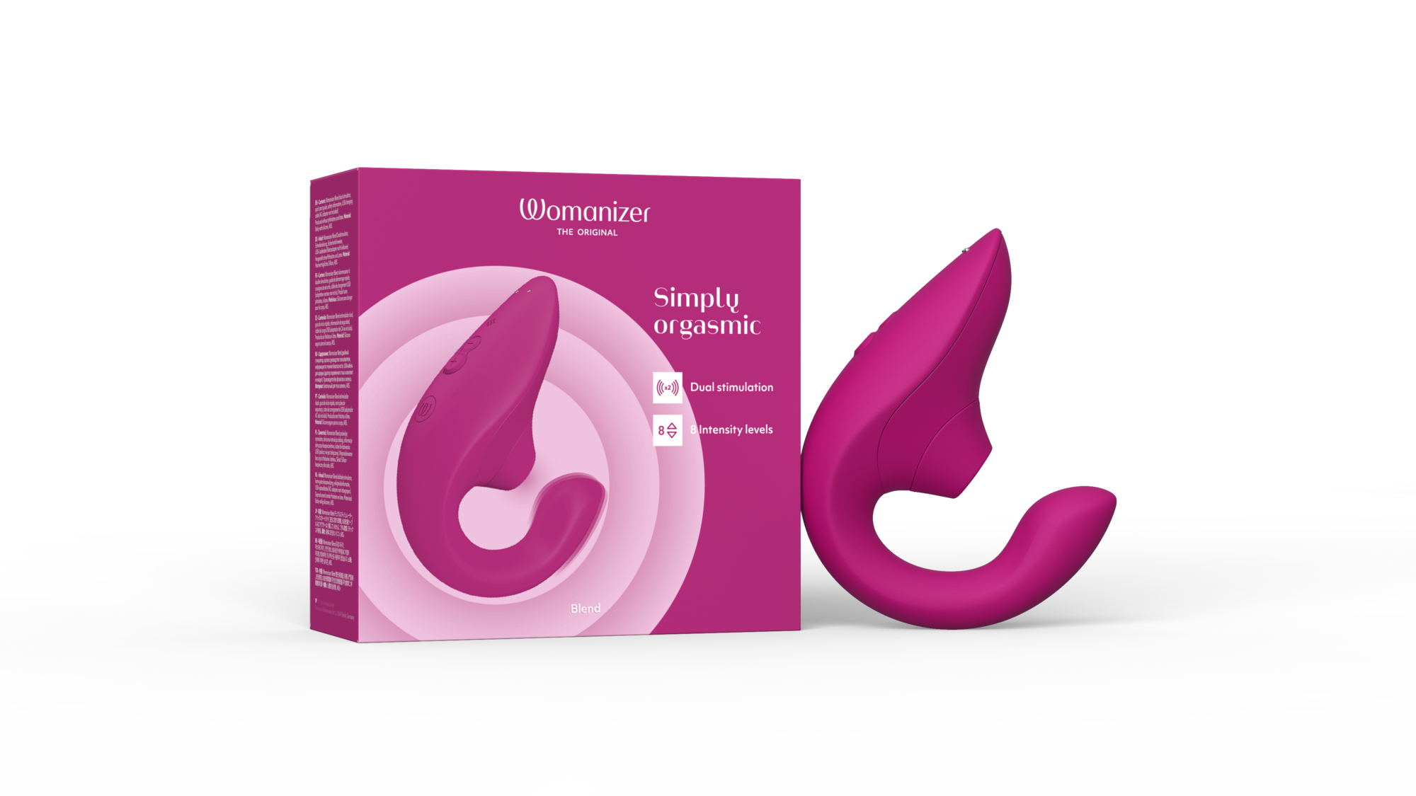 Womanizer Blend Rechargeable Silicone Rabbit Vibrator with Clitoral Stimulator & Air Pulse Technology