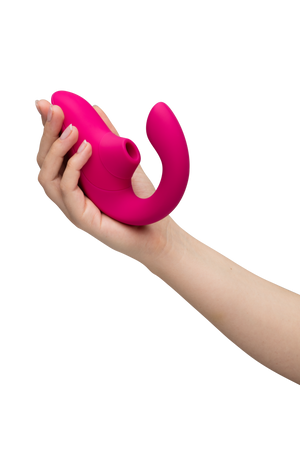 Womanizer Blend Rechargeable Silicone Rabbit Vibrator with Clitoral Stimulator & Air Pulse Technology