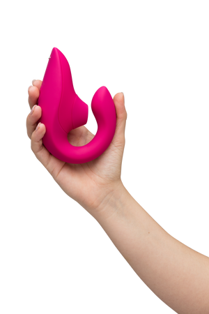 Womanizer Blend Rechargeable Silicone Rabbit Vibrator with Clitoral Stimulator & Air Pulse Technology