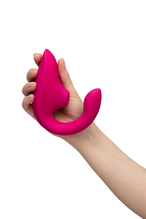 Womanizer Blend Rechargeable Silicone Rabbit Vibrator with Clitoral Stimulator & Air Pulse Technology