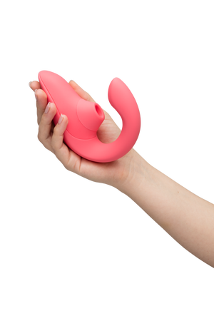 Womanizer Blend Rechargeable Silicone Rabbit Vibrator with Clitoral Stimulator & Air Pulse Technology