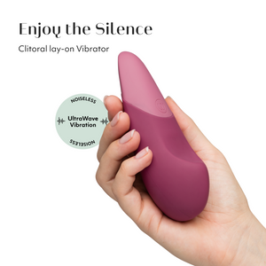 Womanizer Vibe Rechargeable Silicone Clitoral Noiseless Vibrator with UltraWave Vibration