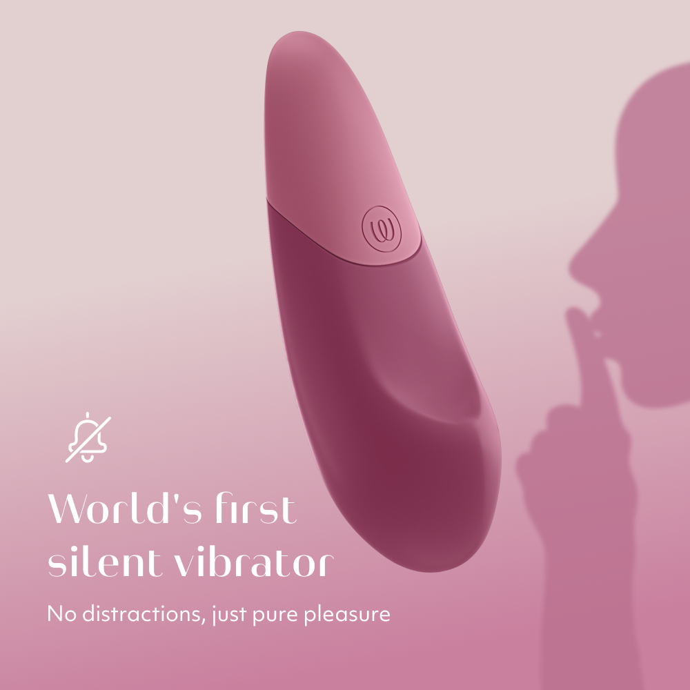 Womanizer Vibe Rechargeable Silicone Clitoral Noiseless Vibrator with UltraWave Vibration