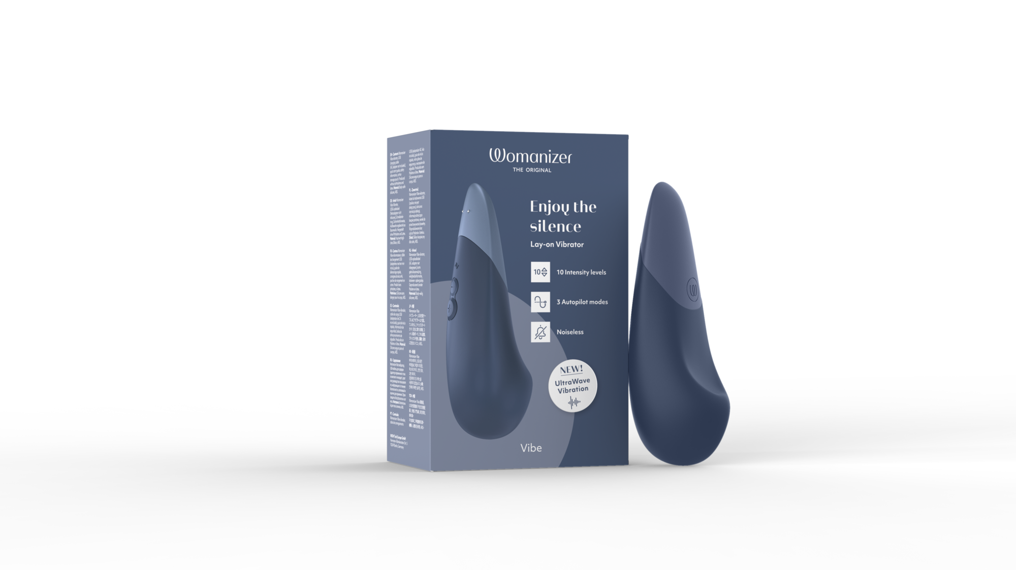 Womanizer Vibe Rechargeable Silicone Clitoral Noiseless Vibrator with UltraWave Vibration