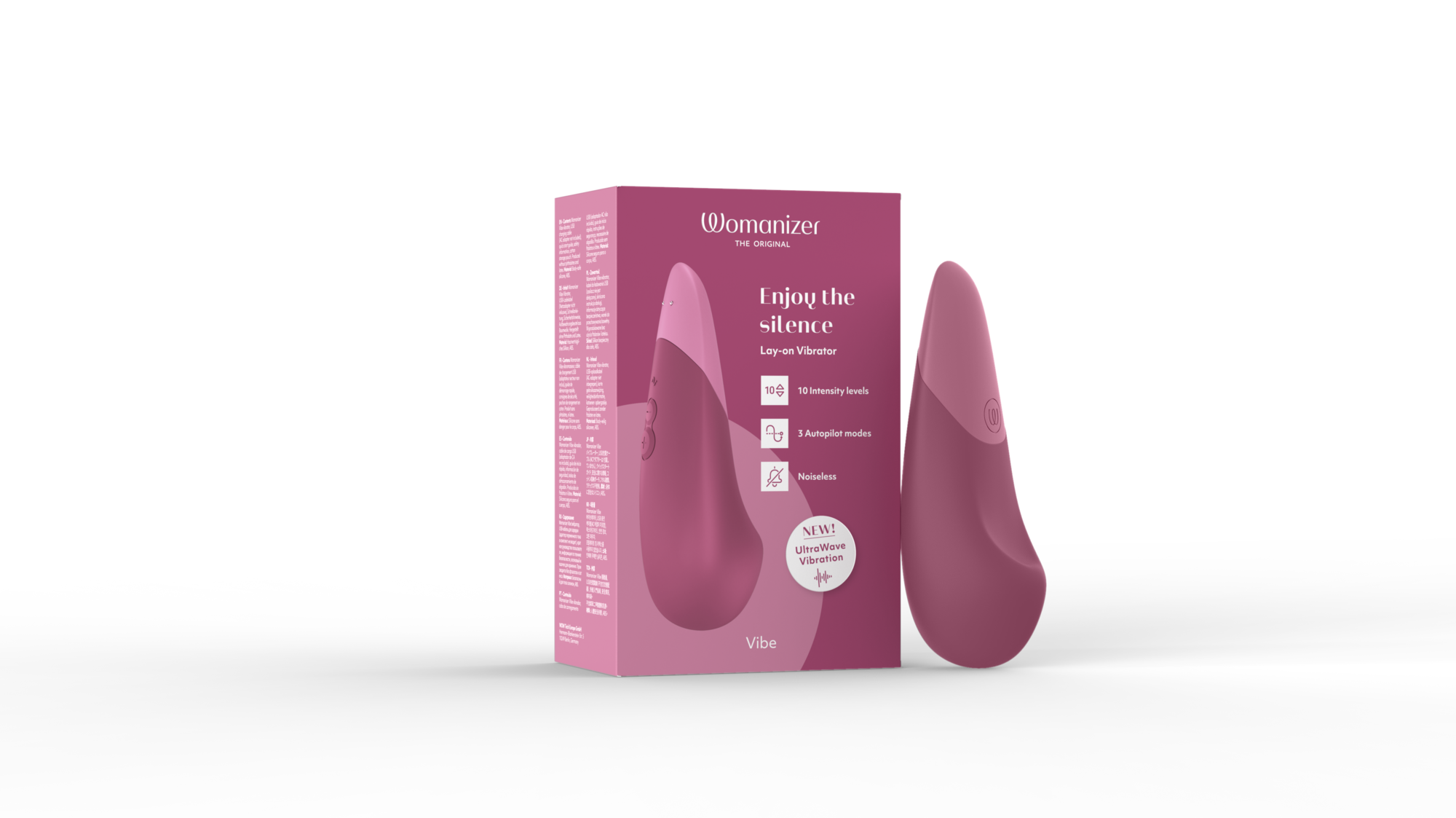 Womanizer Vibe Rechargeable Silicone Clitoral Noiseless Vibrator with UltraWave Vibration