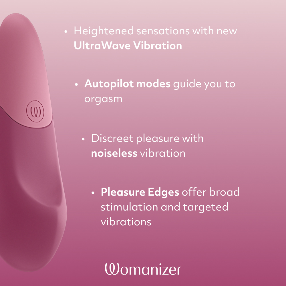 Womanizer Vibe Rechargeable Silicone Clitoral Noiseless Vibrator with UltraWave Vibration