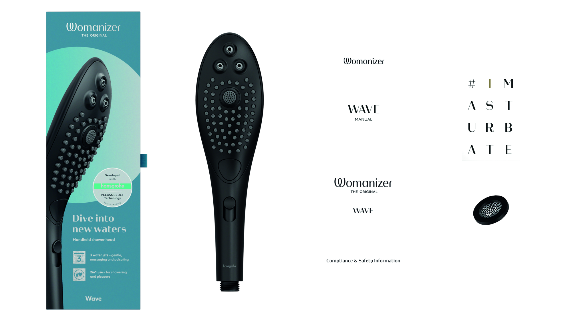 Womanizer Wave Pleasure Jet 2-n-1 Shower Head & Water Massager Clitoral Simulator