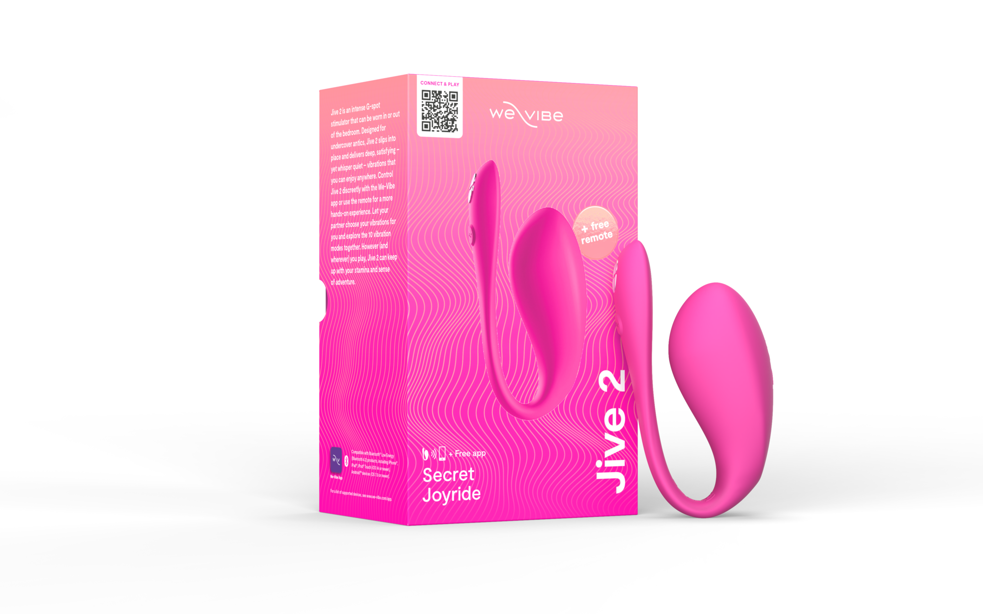 We-Vibe Jive 2 Silicone Rechargeable Remote Control Wearable G-Spot Vibrator Electric Pink