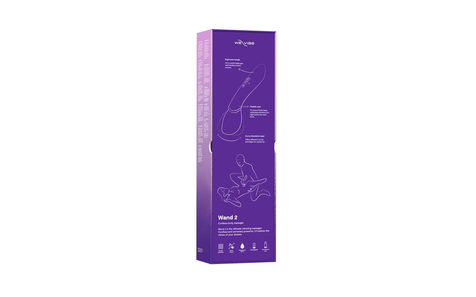 We-Vibe Wand 2 Rechargeable Silicone App Enabled Wand Cordless Vibrator Purple