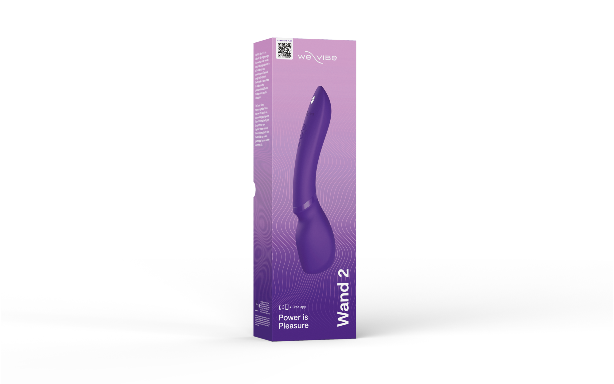 We-Vibe Wand 2 Rechargeable Silicone App Enabled Wand Cordless Vibrator Purple