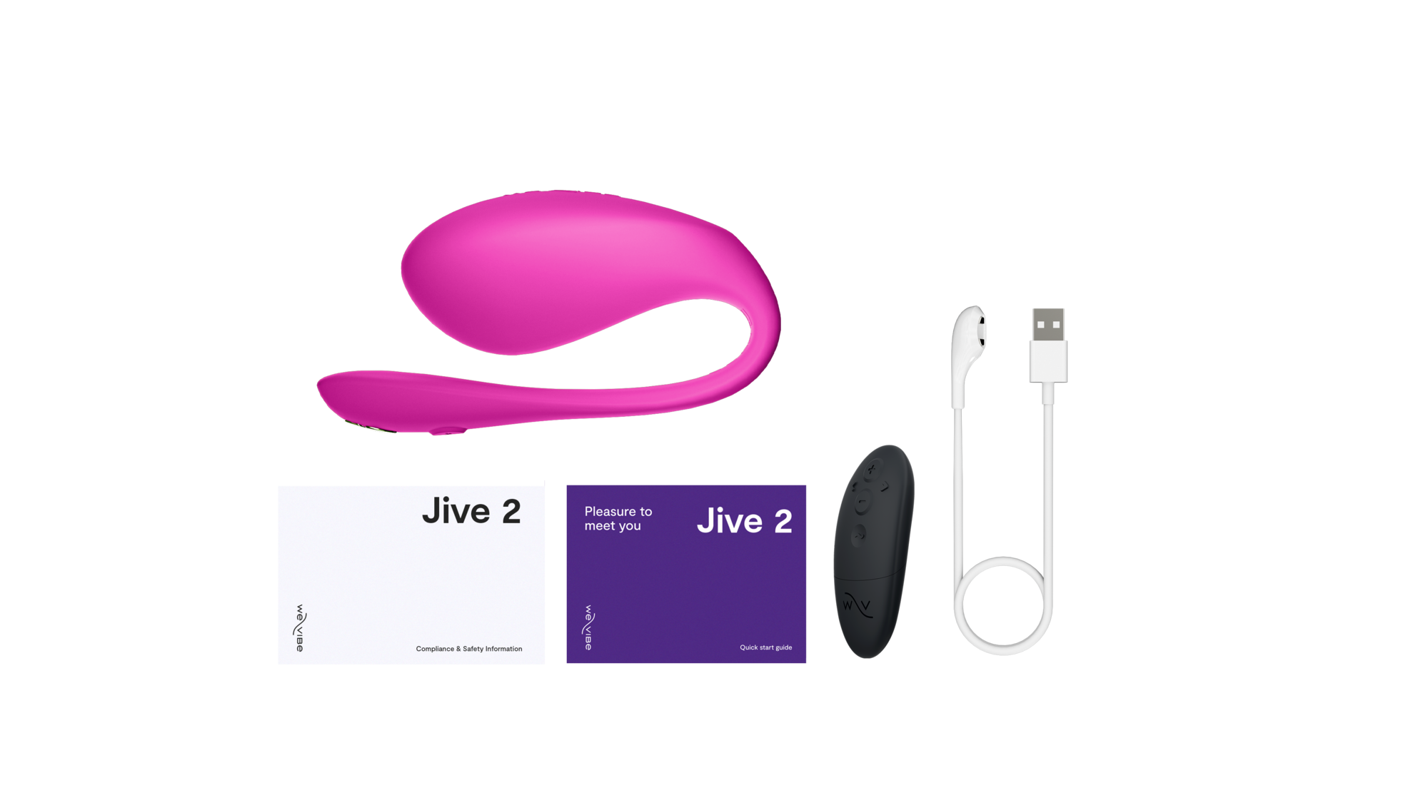 We-Vibe Jive 2 Silicone Rechargeable Remote Control Wearable G-Spot Vibrator Electric Pink